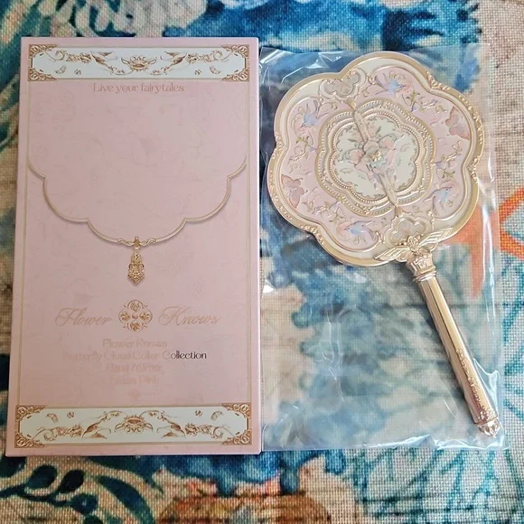 Flower Knows Butterfly Cloud Hand Mirror Lotus Pink - Picture 3 of 10